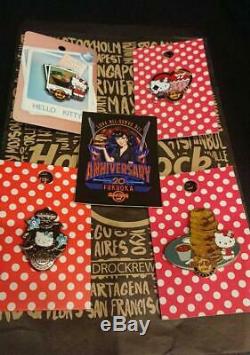 Hard Rock Cafe Japan Fukuoka Hello Kitty pin 4 types set Not for sale stickers