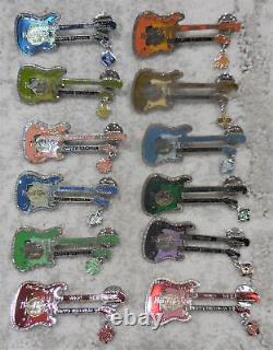 Hard Rock Cafe Japanese Birthday Guitar Set'02 Pins 12 Pins