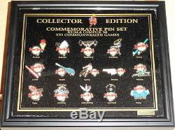 Hard Rock Cafe KUALA LUMPUR 1998 Commonwealth Games FRAMED PIN Set of 16 PC#4274
