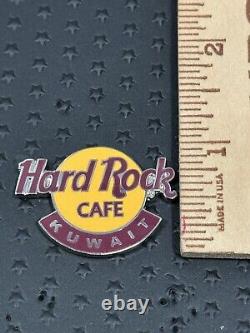 Hard Rock Cafe Kuwait Maroon Classic Logo Silver Colored Small Pin 30584