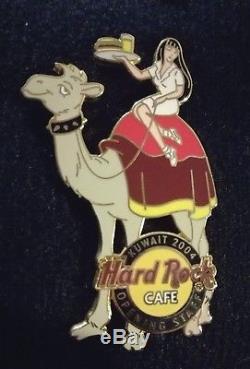 Hard Rock Cafe Kuwait Opening Staff Server Girl White Dress On Camel 2004 Pin