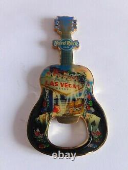 Hard Rock Cafe LAS VEGAS Nevada HRC Guitar with City Logo Magnet Bottle Opener