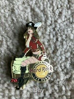 Hard Rock Cafe Las Vegas Pinsanity 2007 Pirate Girl pins & Chip withEarly Bird pin