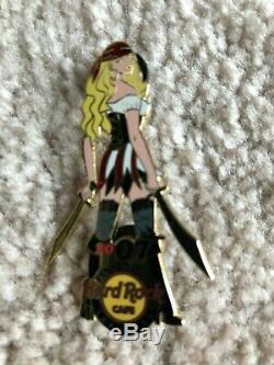 Hard Rock Cafe Las Vegas Pinsanity 2007 Pirate Girl pins & Chip withEarly Bird pin