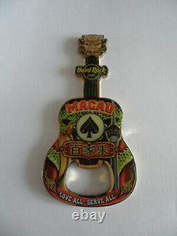 Hard Rock Cafe MACAU City Tee design Guitar with HRC Logo Magnet Bottle Opener 1