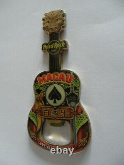 Hard Rock Cafe MACAU City Tee design Guitar with HRC Logo Magnet Bottle Opener 1
