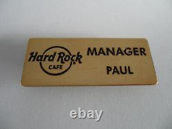 Hard Rock Cafe MANAGER PAUL HRC Bronze Logo & Name Tag Magnet (No Pin)