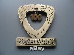 Hard Rock Cafe MILESTONE REWARDS 100 th Cafe Visit HRC Gold Series HTF Pin