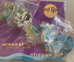 Hard Rock Cafe MINNEAPOLIS 2005 City of Lakes 6 PIN Puzzle Set Including Cards