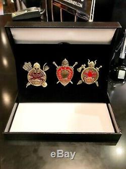 Hard Rock Cafe Moscow ancient Russian warriors shields pin box set bronze LE-100