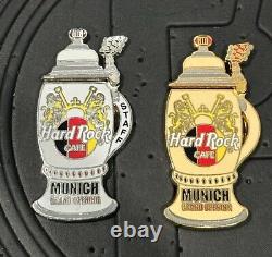 Hard Rock Cafe Munich Staff & Grand Opening Beer Mug Stein Pin Pair 11812 11814