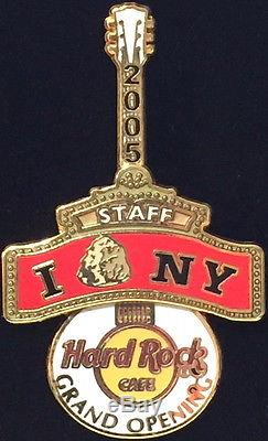 Hard Rock Cafe NEW YORK 2005 GRAND OPENING Party STAFF Guitar PIN Box HRC #34702