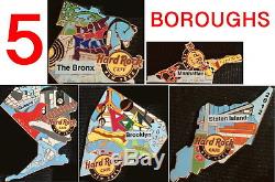 Hard Rock Cafe NEW YORK 2012 ROCK MAP Puzzle Series 5 Boroughs PIN Set #64886