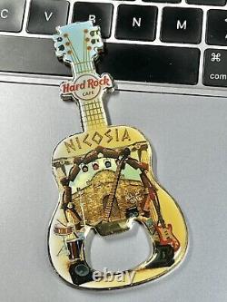 Hard Rock Cafe Nicosia Guitar Bottle Opener Magnet Very Rare