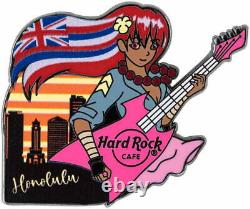 Hard Rock Cafe ONLINE 2021 ANIME Flag GIRL with GUITAR Series 6 PIN Set LE 250