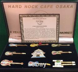 Hard Rock Cafe OSAKA JAPAN 2001 Cafe Closing Boxed Set 9 PINS withCOA LE 500 #7020