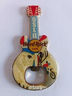 Hard Rock Cafe OSLO Polar Bear City Logo Icon Guitar Magnet Bottle Opener