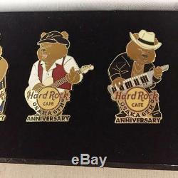 Hard Rock Cafe Osaka 6th Anniversary Pin Badge Set Bear New Unused