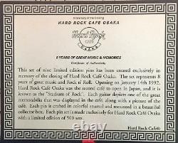Hard Rock Cafe Osaka Japon 2001 Café Fermeture Emballé Ensemble 9 Pins W / COA