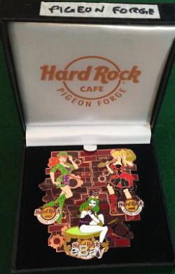 Hard Rock Cafe PIGEON FORGE 2016 Steam Punk Girl Band 3 PIN Set BOXED HRC #91364