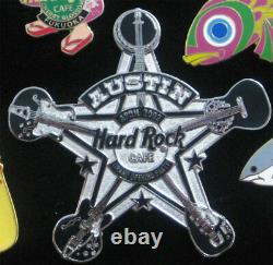 Hard Rock Cafe Pin Austin 2002 Grand Opening TX Sheriff Guitar Badge #12836 RARE