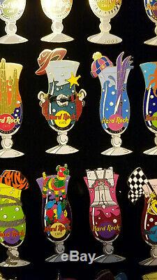 Hard Rock Cafe Pin HURRICANE GLASS SERIES LOT x38 2002-03 DUBAI Guangzhou Rares