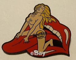 Hard Rock Cafe Pin Nude Woman Rolling Stones Tongue XXX RARE Blonde Staff
