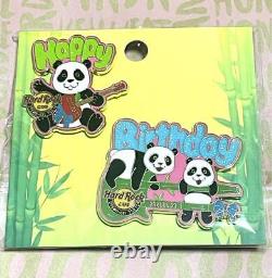Hard Rock Cafe Pin Panda Uyeno Happy Birthday set of 2 Hard Rock Cafe Pin Panda