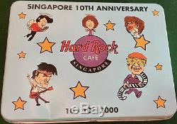 Hard Rock Cafe SINGAPORE 2000 10th Anniversary 10 PIN Boxed Set ROCK STARS #8847