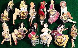Hard Rock Cafe SINGAPORE 2007 Sexy PIN-UP Girl Series 12 PIN Set ALL Hot Babes