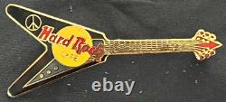 Hard Rock Cafe San Francisco Prototype Peace Sign Black Flying V Guitar Pin