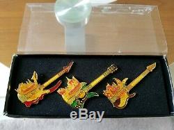 Hard Rock Cafe Staff Bangkok 6th Anniversary Enamel 3 Pin Set Super Rare
