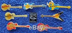 Hard Rock Cafe Stockholm Vintage Guitar Pin Lot withStaff