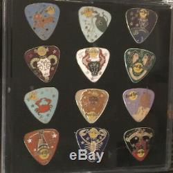 Hard Rock Cafe TAIPEI 1990s Rare Boxed Set of 12 ZODIAC Guitar Pick PINS #9602