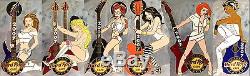 Hard Rock Cafe TOKYO 2007 ROCK GIRL Series SEXY Babes with GUITARS 6 PIN SET
