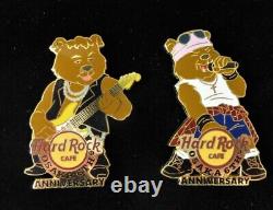 Hard Rock Cafe Teddy Bear Pin Set 2007 Universal City Osaka Open Badge Goods JP