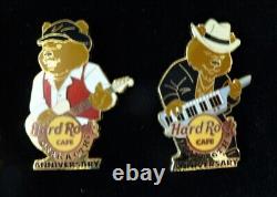 Hard Rock Cafe Teddy Bear Pin Set 2007 Universal City Osaka Open Badge Goods JP