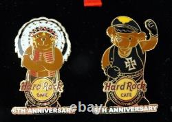 Hard Rock Cafe Teddy Bear Pin Set 2007 Universal City Osaka Open Badge Limited