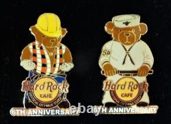 Hard Rock Cafe Teddy Bear Pin Set 2007 Universal City Osaka Open Badge Limited