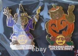 Hard Rock Cafe Teddy Bear Pin Set 2007 Universal City Osaka Pinapalooza Badge