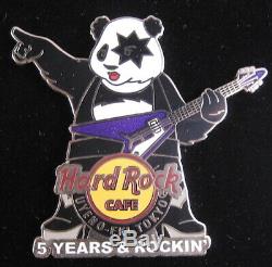 Hard Rock Cafe Uyeno-Eki 5th Anniversary Panda KISS Bear Rock Band 4 Pins Set