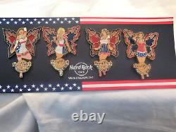 Hard Rock Cafe Washington Patriotic Stained Glass Faries'11 Set of 4 Pins