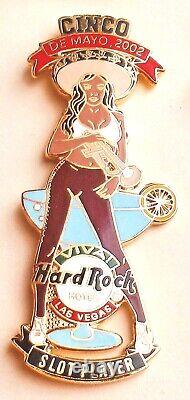 Hard Rock Lot Of 2 Pins Mexico Gold 7th Staff & LV Slot Player Cinco De Mayo