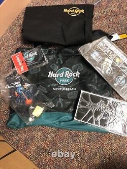 Hard Rock Park Myrtle Beach collectible black logo tote bag and gift set
