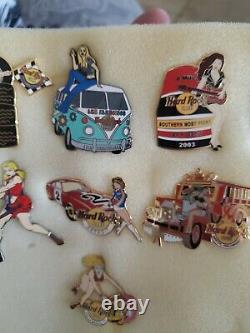 Hars to Find Hard Rock Cafe 10 Pin Sexy Pinup Girl Lot Cars Racing Sexy