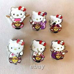 Hello Kitty Hard Rock collaboration Cafe Band Pin Pin Badge 6 pieces From Japan