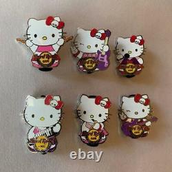 Hello Kitty Hard Rock collaboration Cafe Band Pin Pin Badge 6 pieces From Japan