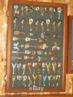 Huge Lot 196 Hard Rock Cafe Collectible Pins 4 Wood & Glass Display Cases withKeys