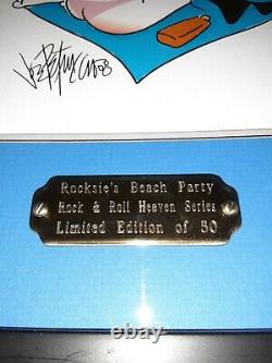 Joe Petruccio Hard Rock Park Framed Pin Set Rare Rocksie's Beach Party Cafe AUTO