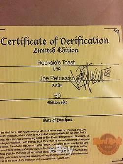 Joe Petruccio Hard Rock Park Framed Pin Set Rare Rocksie's Toast Limited Edition